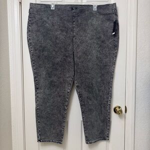 G By Giuliana Jeans Retro Slim Crop Pullon Hi-Rise Gray Black Denim Size 32WT 5X